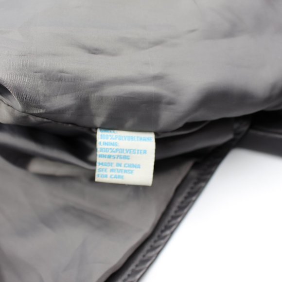 C&C California Dark Grey Embroidered Faux Leather Girls Biker Jacket Size 12 - Picture 9 of 11